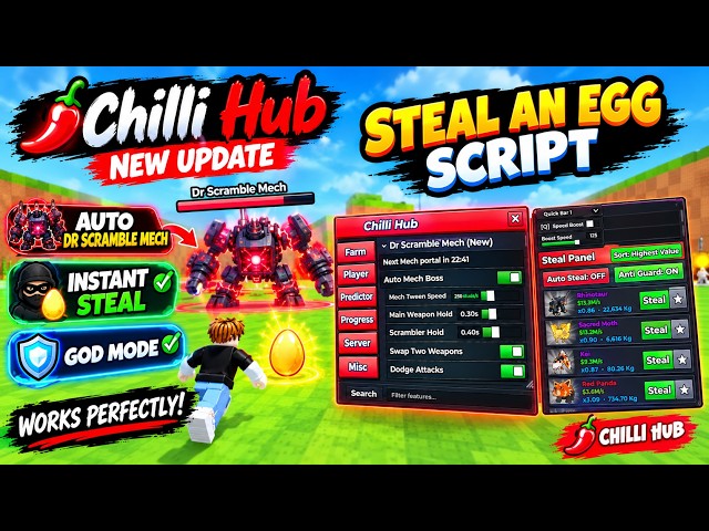 [🌶️NEW] Steal An Egg Script - AUTO FARM DR SCRAMBLE , INSTANT STEAL + GODMODE  (NO KEY🔥 )