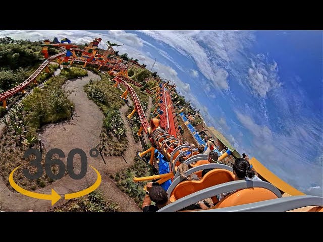 Slinky Dog Dash last row 360 POV - OPENING DAY with vloggers  - Toy Story Land VR 4K 5K