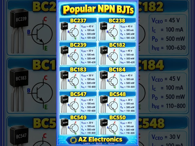 Popular NPN BJTs You Should Know | Common NPN Transistors Explained