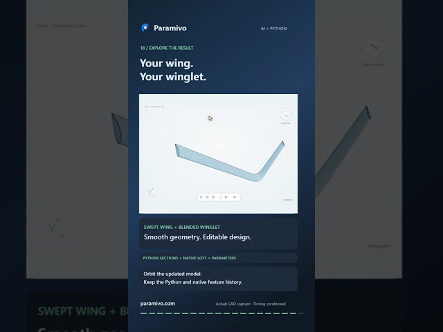 Wing & Winglet Design with AI-Assisted Python | Parametric CAD & 3D Modeling