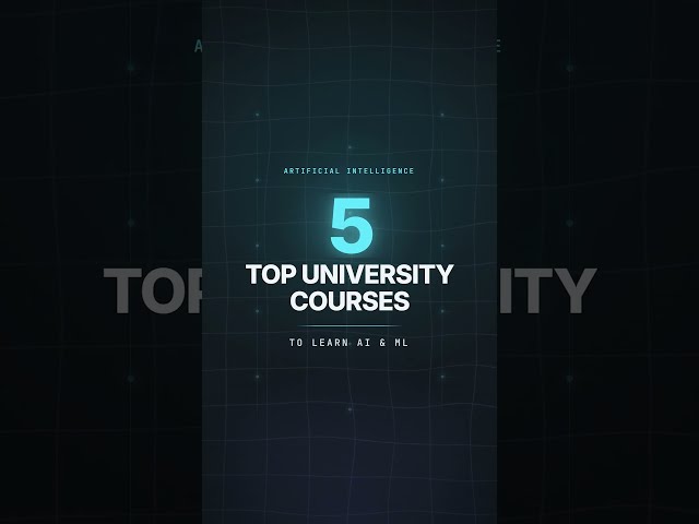 Top 5 university courses to learn AI & Machine Learning #Harvard #Stanford #MIT #DeepMind