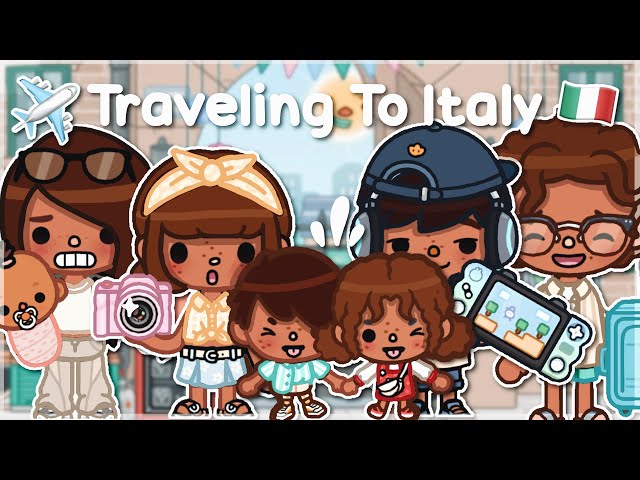 Big Family Travels To ITALY 🇮🇹 ✈️ || *with voice* 🔊 || Toca Boca Roleplay 