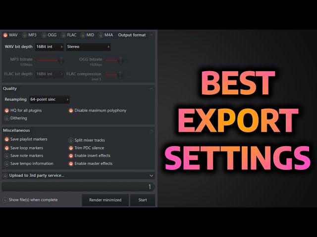BEST Export Settings - FL Studio