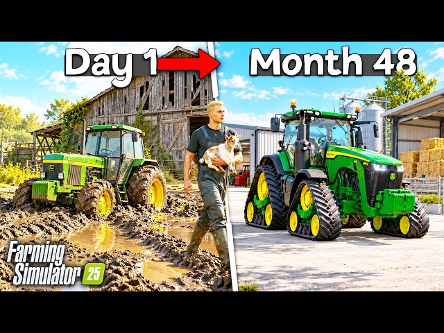 I Survived 4 YEARS on a FAMILY FARM! Farming Simulator 25