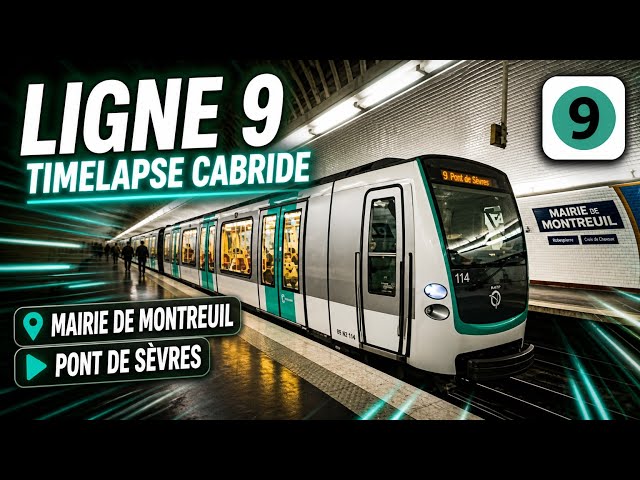 Accelerated journey on line 9 from Mairie de Montreuil to Pont de Sèvres