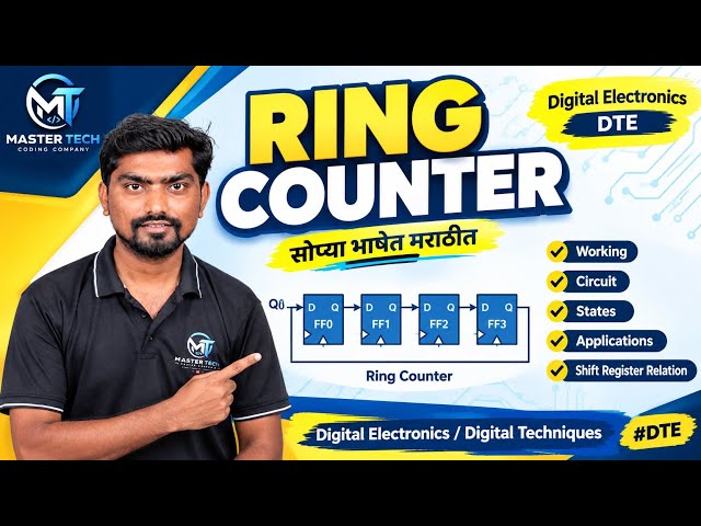 Ring Counter in Digital Electronics | Ring Counter Explained in Marathi | DTE