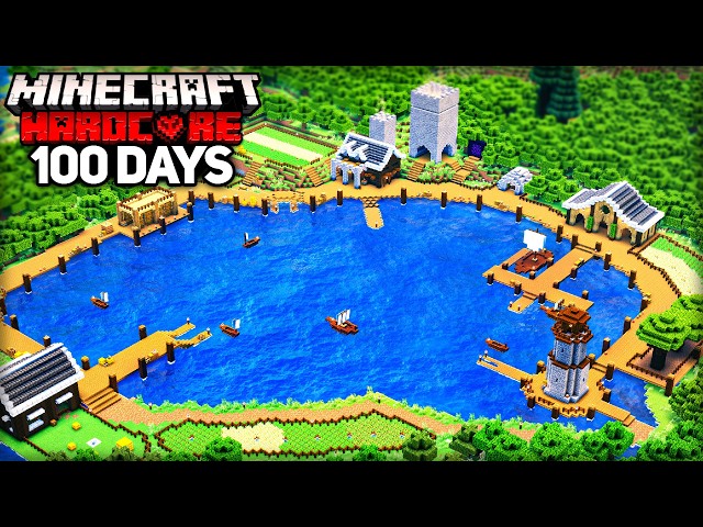 I Survived 100 Days on a LAKE in Minecraft Hardcore