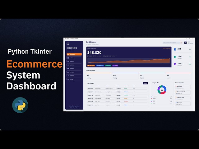 I Build a Modern Ecommerce Management System Dashboard with Python Tkinter