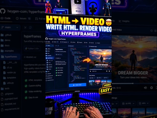 Turn HTML Into VIDEO 🤯 | HyperFrames #0061