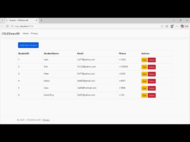 Build CRUD Operations Using Asp.Net Core MVC Without Entity Framework
