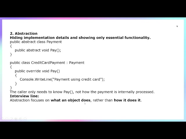 OOPs Concepts in C# | 4 Pillars of OOP | Encapsulation, Abstraction, Inheritance & Polymorphism