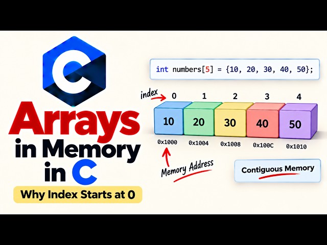 How Arrays Are Stored in Memory in C | Why Array Index Starts at 0 ?