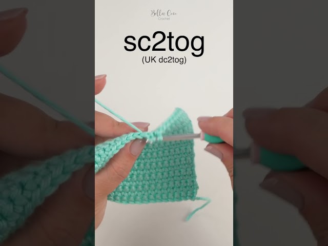 Sc2tog - How to single crochet 2 together (UK dc2tog) #crochettutorial