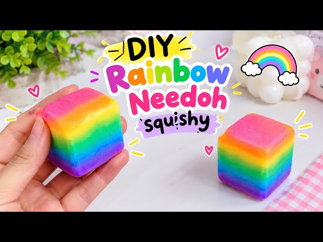 How to Make Rainbow NeeDoh Squishy 😱 / DIY Squishy Tutorial | Easy & Satisfying