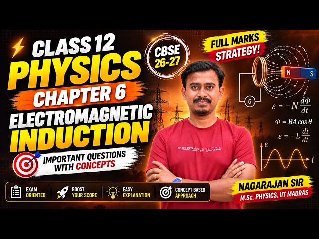 3Q PYQs EMI Electromagnetic induction 🔥 Most Important CH 6| Class 12 CBSE | NEET |JEE