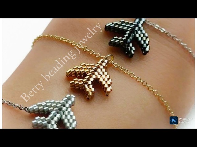 Twee layer beaded airplane elegant and easy to make for beginners  beading tutorial