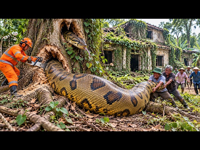 They Heard Strange Sounds Inside the Tree… Then a GIANT PYTHON Came Out!