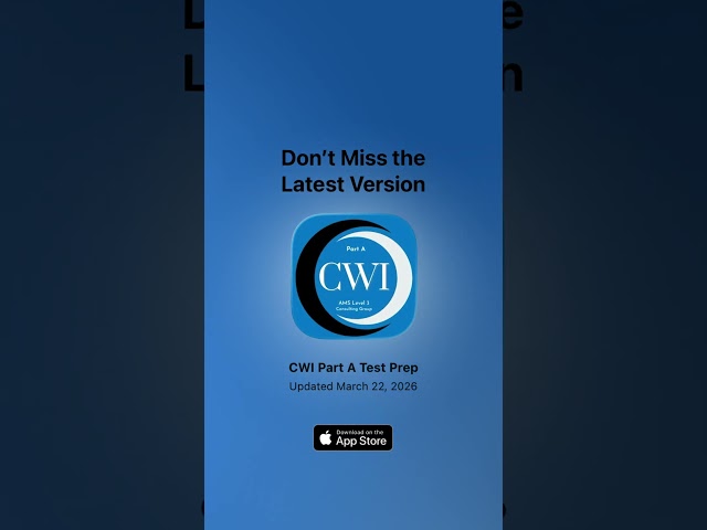 CWI Test Prep App now available.