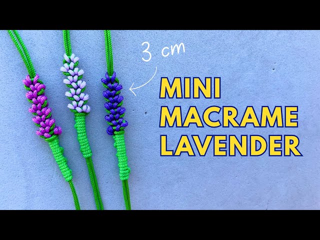 DIY 💜 Mini Macrame Lavender in 5 min (No Tools Needed!) | Macrame Bracelet with Lavender
