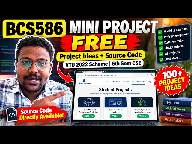 BCS586 Mini Project FREE 🔥 Project Ideas + Source Code | VTU 2022 Scheme 5th Sem CSE