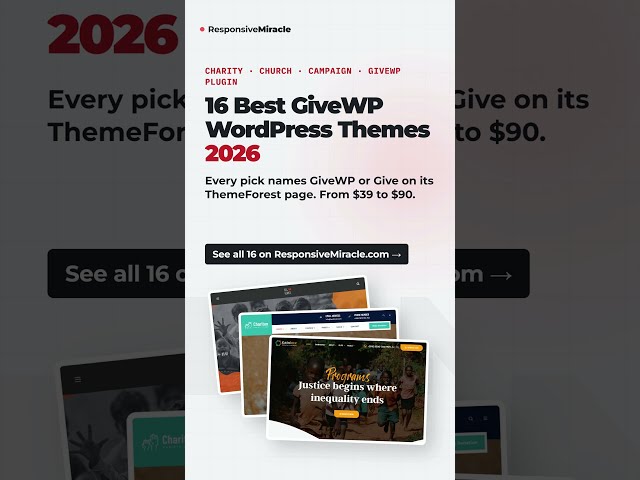 5 Best GiveWP WordPress Themes 2026 #shorts