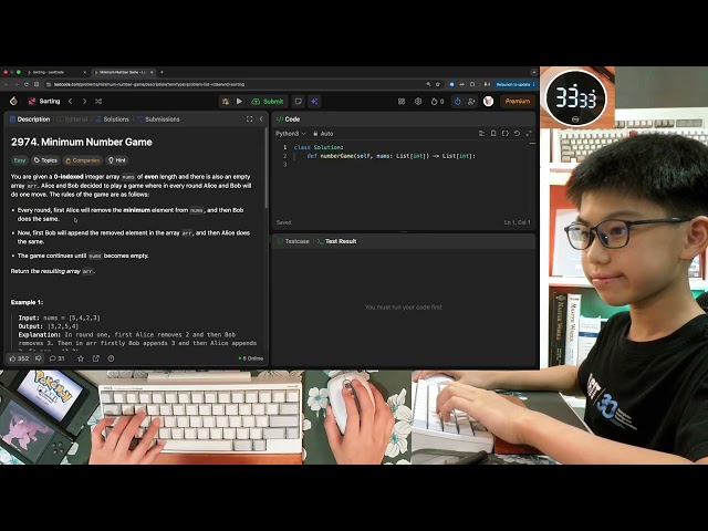 LeetCode | Python | HHKB Type-S | 40 min real time | no talking | EP-55
