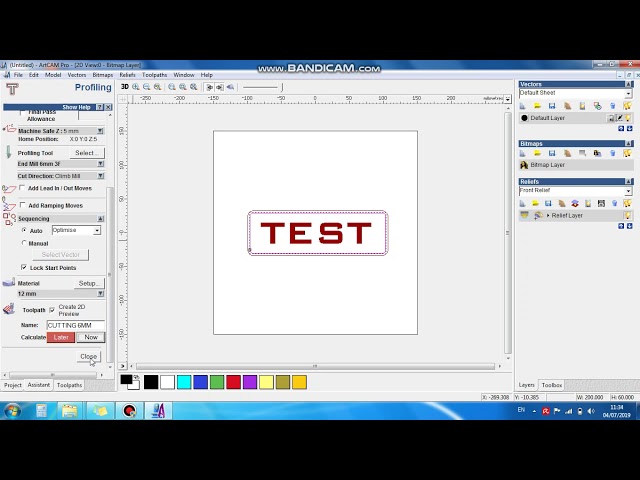 Artcam 2008 - quick tutorial engrave and cutting
