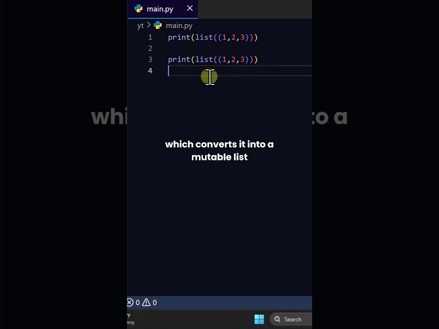 Convert Tuple to List Quickly 🔄 #coding #python #stem #science
