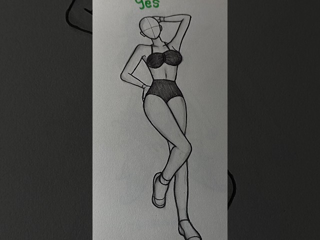 How to draw Female body pose tutorial #drawing #stickman #howtodraw #art #tutorial
