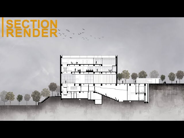 Section Rendering In Photoshop ||Easy architectural section rendering 2018