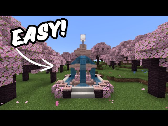 Minecraft: How to Build a Cherry Blossom Fountain (Tutorial) 2025