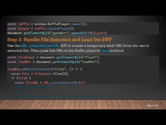 How to Load a Local File into Ruffle Using an HTML File Input