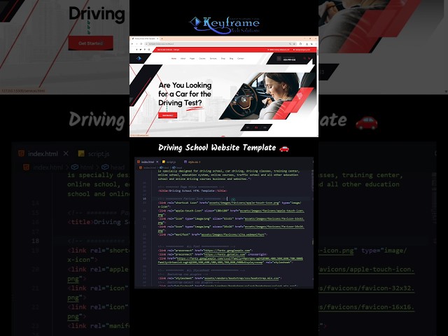 Driving School Website Template 🚗 #html #css #javascript