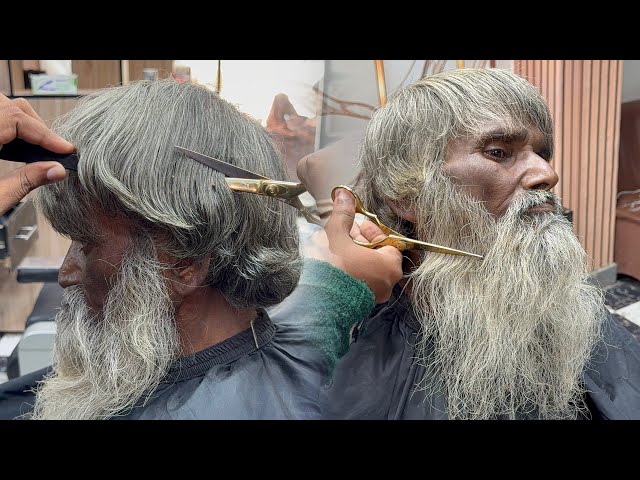 100+ Year Old Man’s Massive White Hair & Beard Transformation! 😱✂️ | Incredible Makeover”
