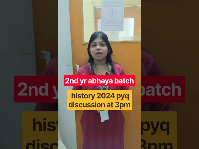 2nd yr abhaya batch, hist 2024 pyq discussion at 3pm #chseodisha #odishastudents #bidyasagarclasses