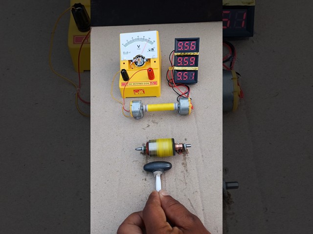 DIY Project: Magnet 🧲 Spins 775 Armature → 2 Generators ⚡ → 30 LEDs  | DC Moving Coil Voltmeter Test