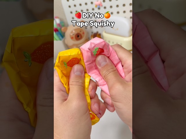 🍊DIY No Tape Paper Squishy🍓!? #papersquishy #diysquishy #cutecrafts #papercraft #diycrafts
