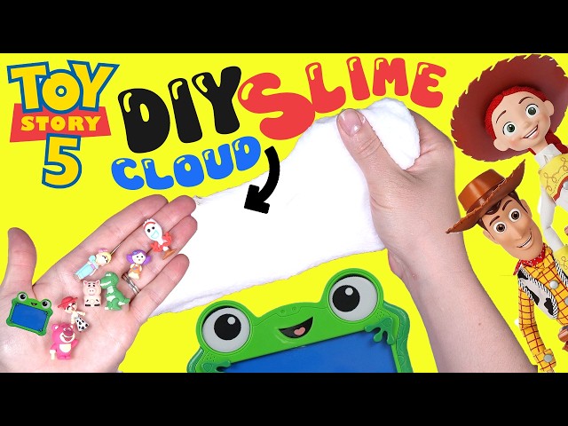 Toy Story 5 DIY CLOUD Slime Tutorial with Woody, Jessie, Lilypad, Buzz Dolls! Crafts for Kids