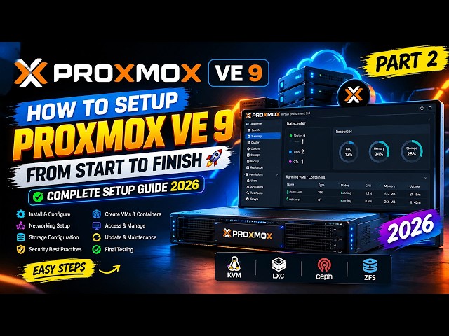 How to Setup Proxmox VE 9 From Start to Finish 🚀 | Complete Setup Guide 2026 (Part 2)