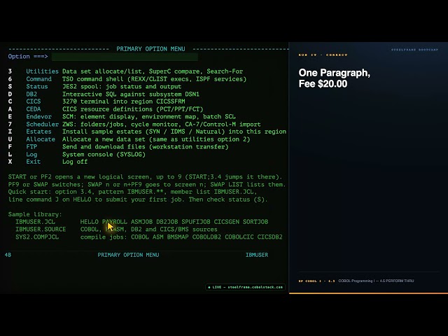 COBOL Programming I - Session 4.5 Perform Thru