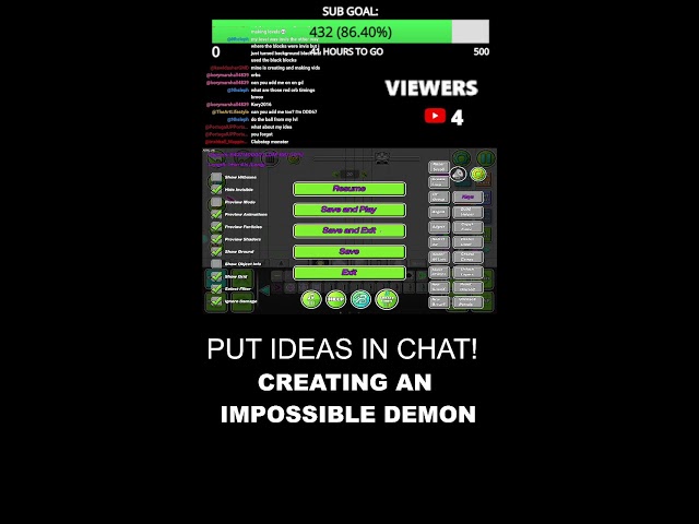 CREATING AN IMPOSSIBLE DEMON  | GEOMETRY DASH |  STREAM 3 (Portrait)