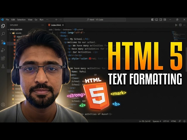 8.HTML text formatting  #HTML5 #WebDevelopment#CodingForBeginners #Frontend l #LearnToCode