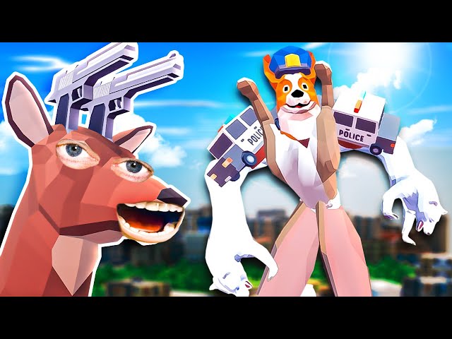*NEW* Mecha POLICE DOG has BEAR ARMS - DEEEER Simulator