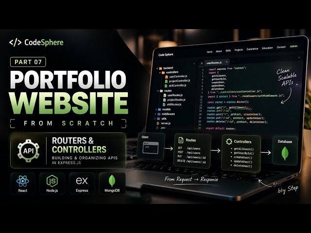 Full Stack Portfolio Website From Scratch | Part 7 | MERN Stack | Routes and Controllers