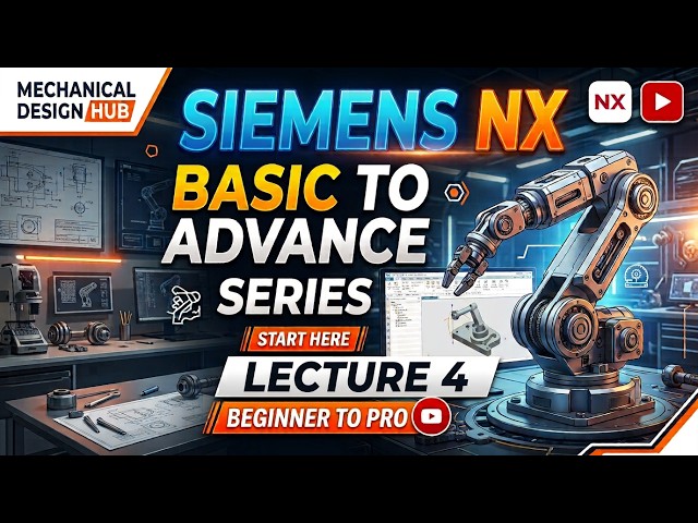 Siemens NX Tutorial | Pattern Feature, Boolean Operations, Shell, Edge Blend & Chamfer | Lecture 4