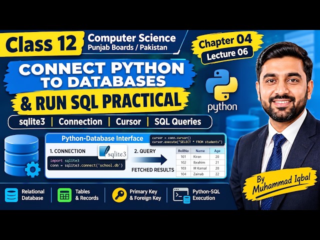 Python Database Connection & SQL Queries | Class 12 Computer Science | Chapter 4 Lecture 06