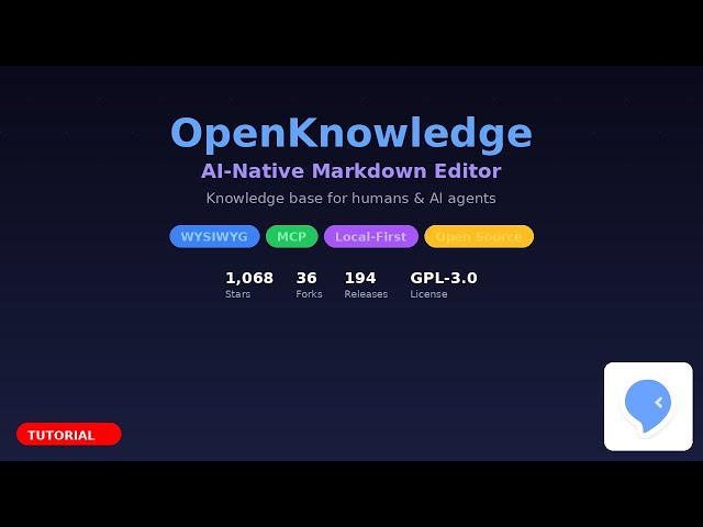 OpenKnowledge Tutorial — AI-Native Markdown Editor & LLM Wiki