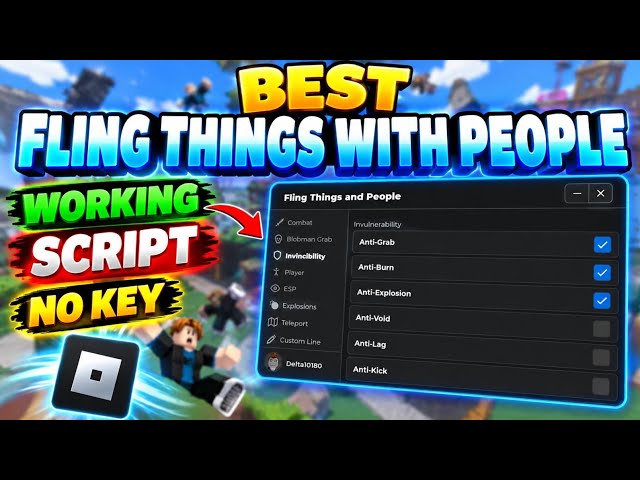 [NEW] Fling Things With People Script NO KEY | Anti Grab, Teleport, Anti Kick, Inf Jump & More 