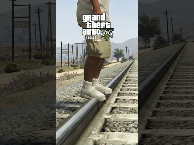Evolution of feet on Train Tracks in Gta games #shorts ##gta6 #gta5 #gta6leaks