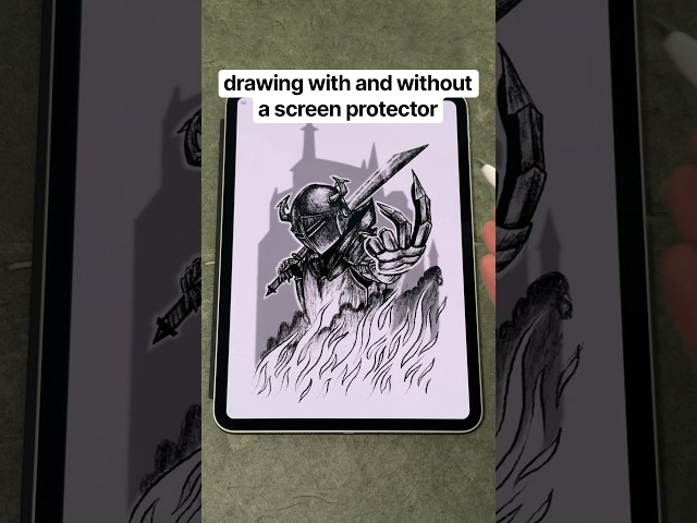 is a screen protector with it? #knight #digitalartist #drawing #sketch #paperlikecreator